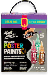 Vopsea Tempera Metalică Mont Marte 6 Bucăți X 60ml Vopsea Tempera Metalică Mont Marte 6 Bucăți X 60ml