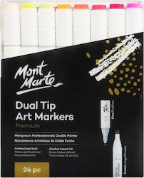 Mont Marte Markere De Desen Cu Alcool Subțiri Profesionale Set 12 Culori Mont Marte Markere De Desen Cu Alcool Subțiri Profesionale Set 12 Culori