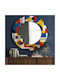 Wallity Wandspiegel mit Hölzernes Rahmenmaterial Durchmesser 58cm