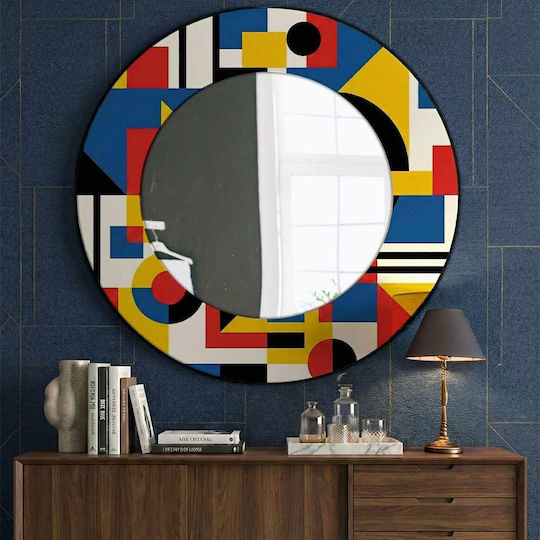 Wallity Wandspiegel mit Hölzernes Rahmenmaterial Durchmesser 58cm