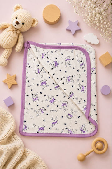 Esthisis Cotton Flannel Swaddle Blanket Purple 95x80cm