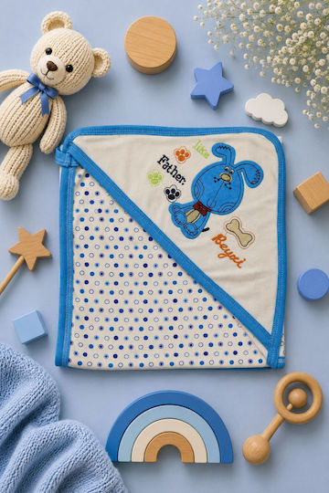 Esthisis Cotton Flannel Swaddle Blanket Light Blue 95x80cm