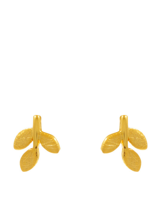 Bizoutaki Stud Earrings Silver Gold Plated