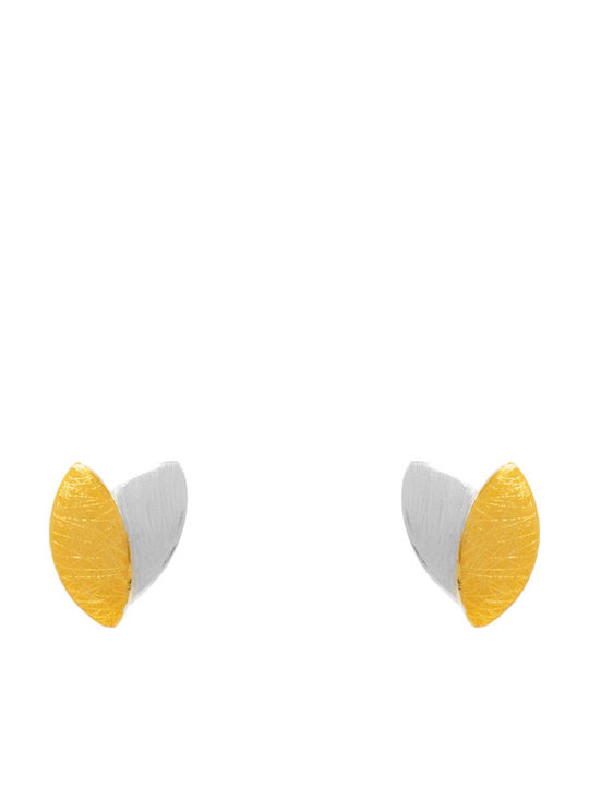 Bizoutaki Silver Gold Plated Stud Earrings
