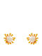 Bizoutaki Silver Gold Plated Stud Earrings with Stones and Pearls