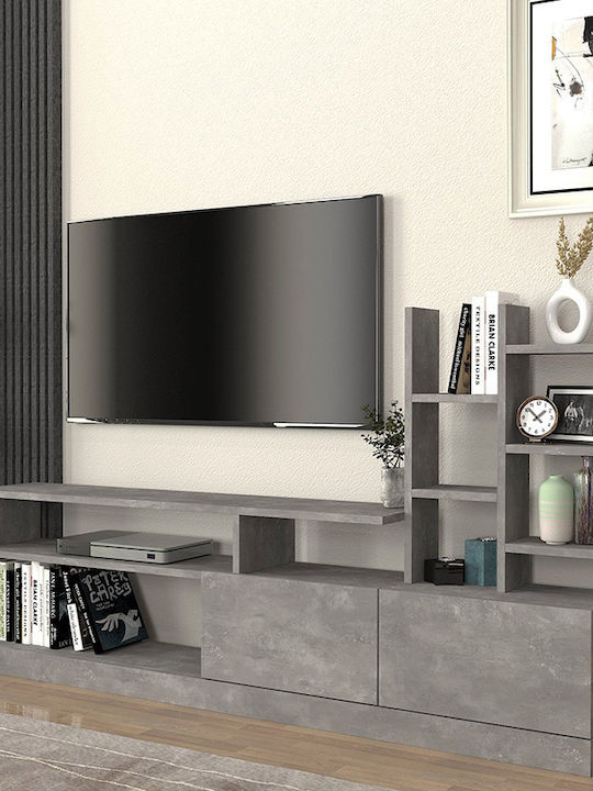 Wohnzimmer TV-Einheit Pesaro Grau Beton M165xB2...