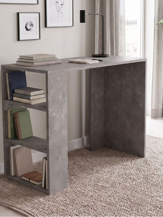 Netenia Wooden Desk Grey Concrete 90x40x74cm