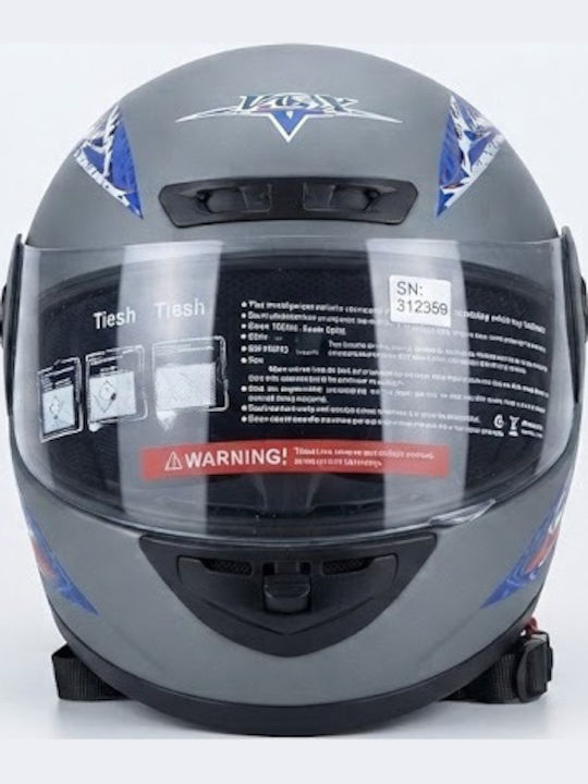 Spv L Motorcycle Helmet Full Face Grey Blue Details Spv L Motorcycle Helmet Full Face Grey Blue Details