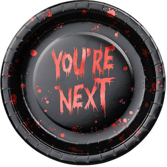 Papierplatten You're Next Schwarze Blutige Buchstaben 6Stücke