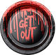 Хартиени Плочи за Десерт "Get Out" Черни Кървави Букви 6 Бройки