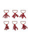 Set of Christmas Red Food Napkin Rings 8x7x4cm 6 Pieces