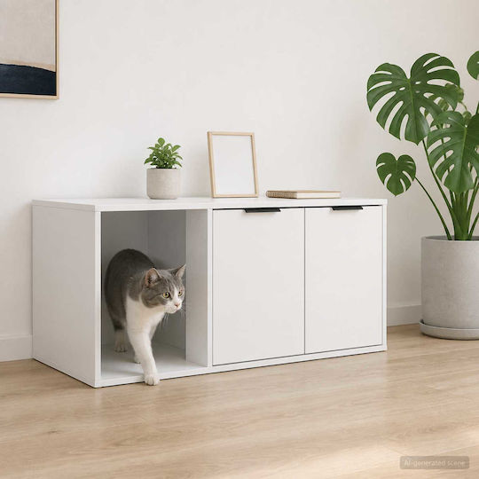 Holzsideboard Weiß 100x49x45cm