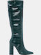 Women's Boots with High Heel Green