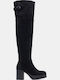 Wildleder Damenstiefel Über dem Knie Schwarze