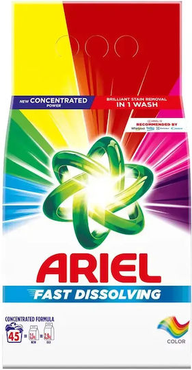 Ariel Detergent Pulbere pentru Culori, Lână și Haine Sensibile 2.475kg (45 Măsuri)