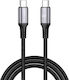 DeTech DeTech USB Type-C Cable Male Black 1m