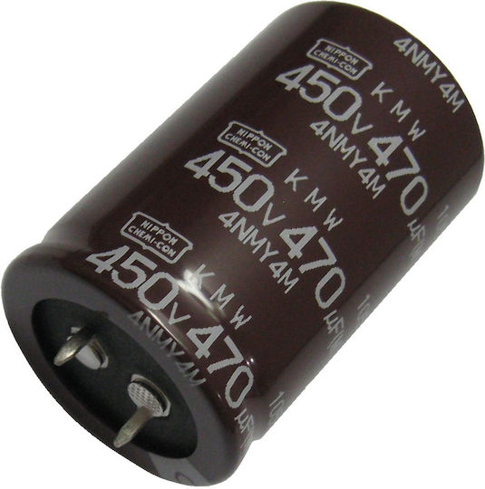 470μF 450V Snap-in Kondensator Nippon Chemicon Ø30x45 mm Ls:10mm 2000h bei 105°C Serie Kmw 470uF