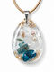 Elle Necklace With Tear Design Made Of Resin With Green Pearls