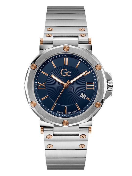 GC Watches Men's Watch 42mm Battery With Silver Metal Bracelet GC Watches Men's Watch 42mm Battery With Silver Metal Bracelet