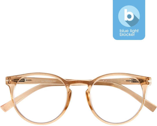 Looplabb Blaulichtblockierende Brillen Papillon Kristall Champagner Grad 2.5