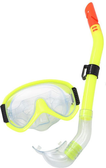 Aquablue Mască De Scufundare Din Silicon Cu Snorkel Galbenă