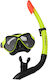 Aquablue Extreme Silikon Tauchmaske mit Schnorchel Gelbe