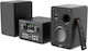 Majority Mini Hifi 2xspeakers Cd Bt Usb Fm Iradio 60w Homerton Black