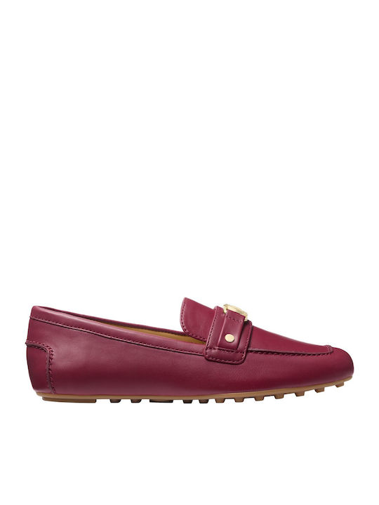 Mandy Leather Women's Loafers in Burgundy Colour