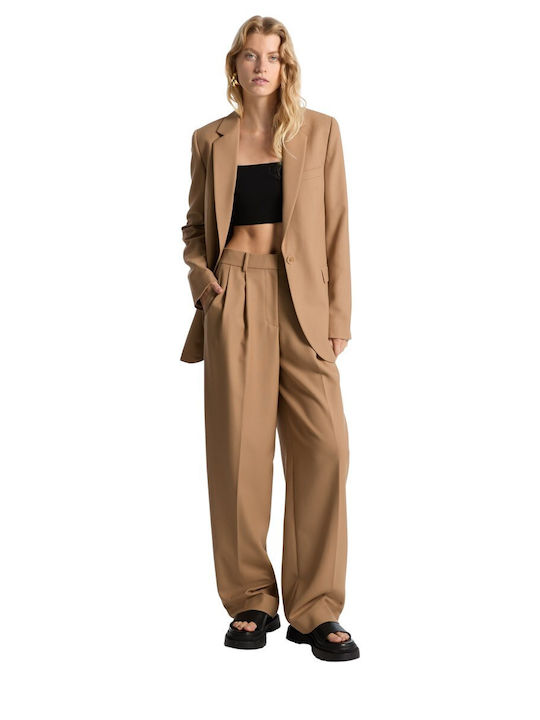 Damen Stoffhose Beige