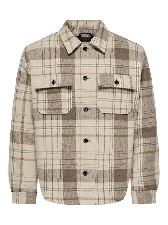 Only & Sons Overshirt cu mânecă lungă Bej
