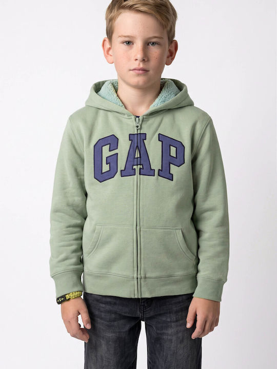 Kids Sweatshirt Cardigan Green Gap