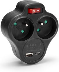 Montis Bandă de alimentare cu USB-A, USB-C și Comutator Fără Fir