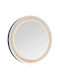 Mirrors & More Καθρέπτης Τοίχου με Λευκό Ξύλινο Πλαίσιο & LED Φωτισμό Διαμέτρου 60cm