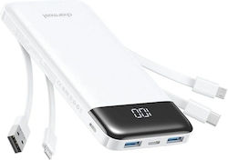 Charmast W1148 Baterie externă 10000mAh cu 2 Porturi USB-A Albă Charmast W1148 Baterie externă 10000mAh cu 2 Porturi USB-A Albă