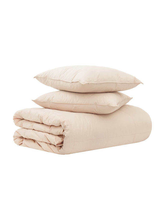 vidaXL Set Steppdecke Doppel 200x220cm Beige 2 ...