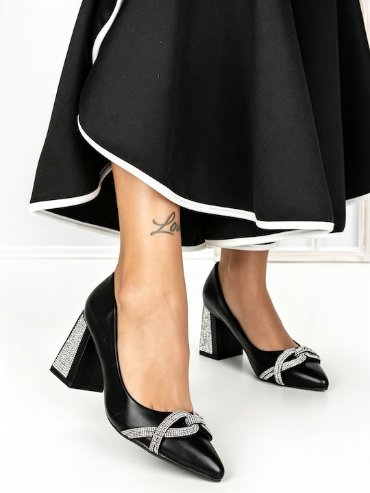 Pumps mit Chunky Mittelhohem Schwarz DD89933