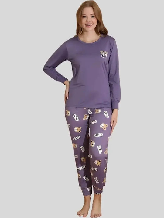 Boyraz Boyraz Damen Schlafanzug & Pyjamas Winter Lila