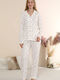 Boyraz Winters Damen Schlafanzug Set Ecru