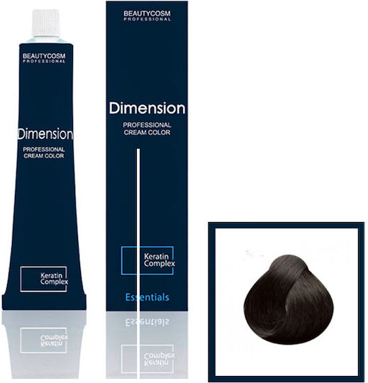 Dimension Hair Color Cream Νο3 Καστανό Σκούρο, Επαγγελματική Βαφή Μαλλιών Με Σύμπλεγμα Πρωτεϊνών Κερατίνης, 100ml