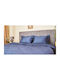 Valeria Home Set Huse Pentru Pilote 200x220cm Dublă Cu 2 Fețe De Pernă & 1 Cearșaf Albastru Închis