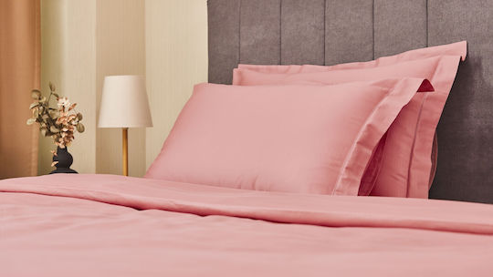 Valeria Home Set Huse Pentru Pilote 220x240cm Supradublă Cu 2 Fețe De Pernă Și 1 Cearșaf Roz