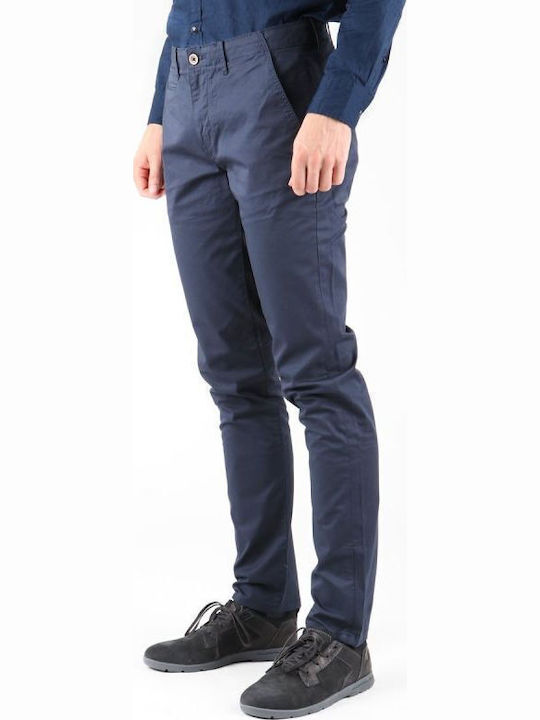 Ανδρικό Παντελόνι Chino Ελαστικό Regular Fit Navy Μπλε