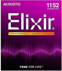 Elixir Nanoweb Set Corzi Fosfor Bronz pentru Ch...