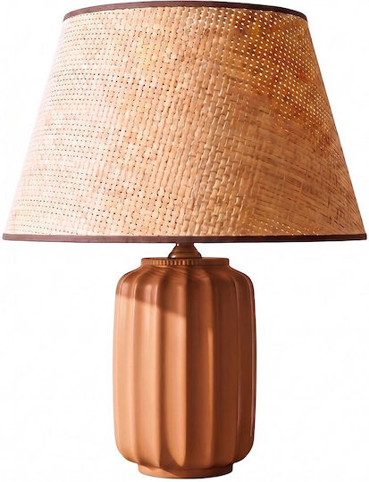 Opviq Aurenza Table Lamp for E27 Socket with Brown Shade and Base