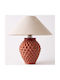 Opviq Tessaro Table Lamp with E27 Fitting with White Shade and Red Base