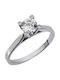 Einzelner Steine Ringe aus Weißgold 18K mit Diamant