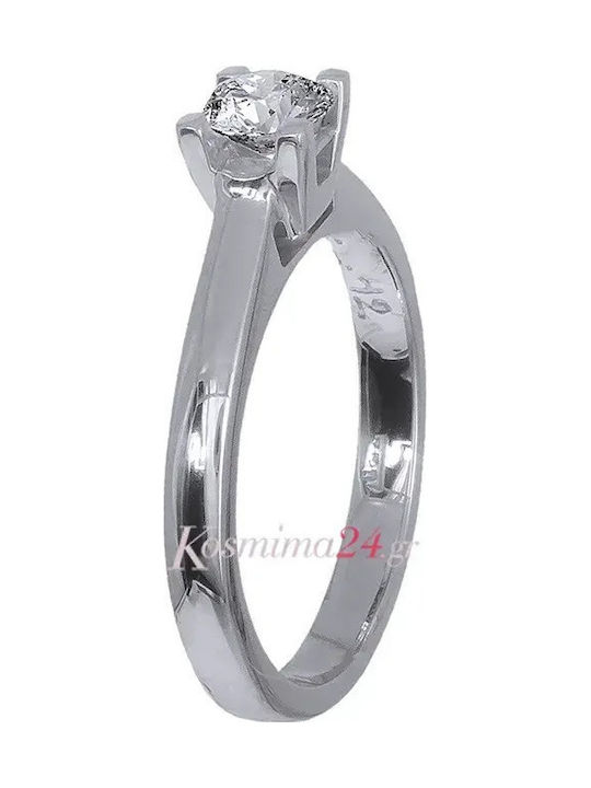 Einzelner Steine Ringe aus Weißgold 18K mit Diamant