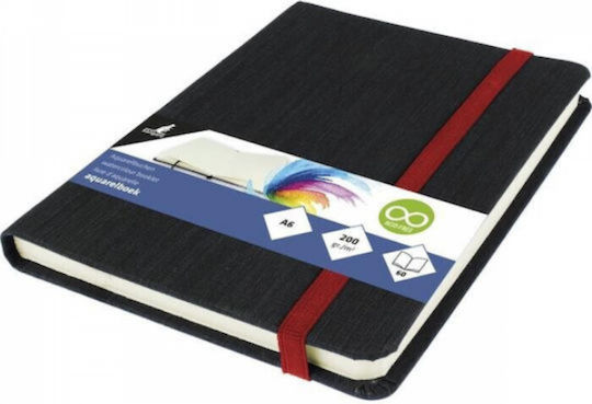 Sketch Pad 200gr 30 Sheets A6 Black Elastic Hard Cover Kangaro 5376