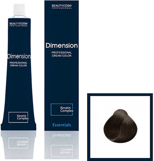 Dimension Hair Color Cream Νο 4 Καστανό, Επαγγελματική Βαφή Μαλλιών Με Σύμπλεγμα Πρωτεϊνών Κερατίνης, 100ml