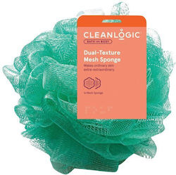 Cleanlogic Bath & Body Dual-texture Mesh Sponge Διπλής Υφής Σφουγγάρι Μπάνιου Καθαρισμό & Απολέπιση Πρασινο One Size